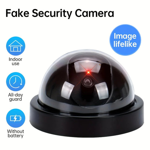 1pcs Dome Camera Dummy Waterproof Security CCTV Surveillance Camera With Flashing Red Led Light Outdoor Indoor Simulation Camera - Shopsta EU