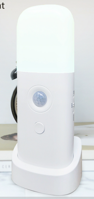 LED noční světlo s pohybovým senzorem USB dobíjecí - stmívatelné, přenosné, aktivované noční lampička do dětského pokoje, ložnice, chodby - ideální osvětlení pro bezpečnost a pohodlí dětí