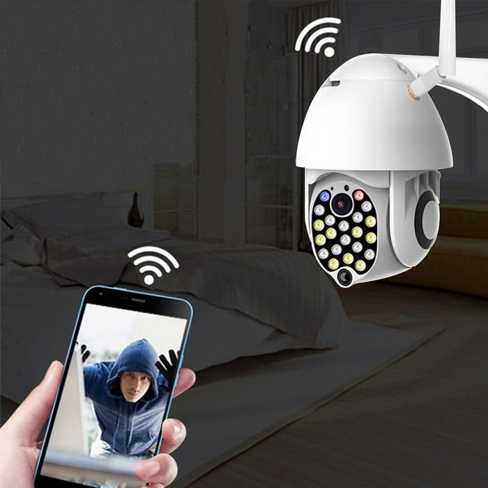 21 Globe Machine Metal Double Shell IP Camera - 1080P 2MP, TF Card Support up to 128GB, Night Vision - Ideal for Home & Office Security - Shopsta EU