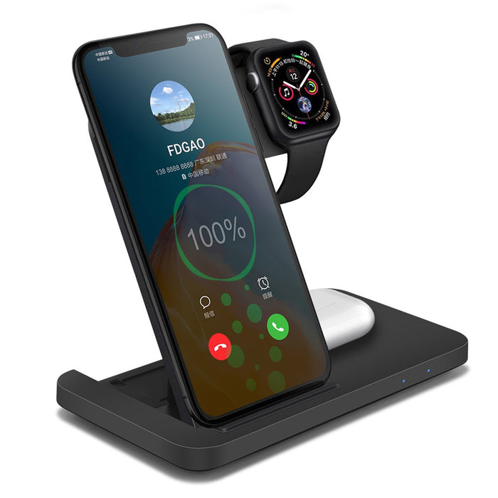 3 in 1 Multi Device 15W Wireless Charging Dock - Compatible with all QI Enabled Devices - Shopsta EU