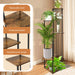 6-Tier Corner Plant Stand — Metal Frame with Wooden Shelves for Indoor & Outdoor