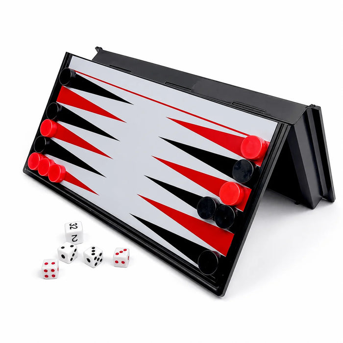 Folding Magnetic Backgammon Board 19.1 x 19.7cm – Portable Travel Game