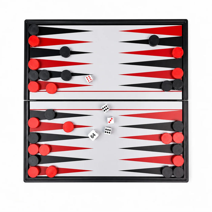 Folding Magnetic Backgammon Board 19.1 x 19.7cm – Portable Travel Game