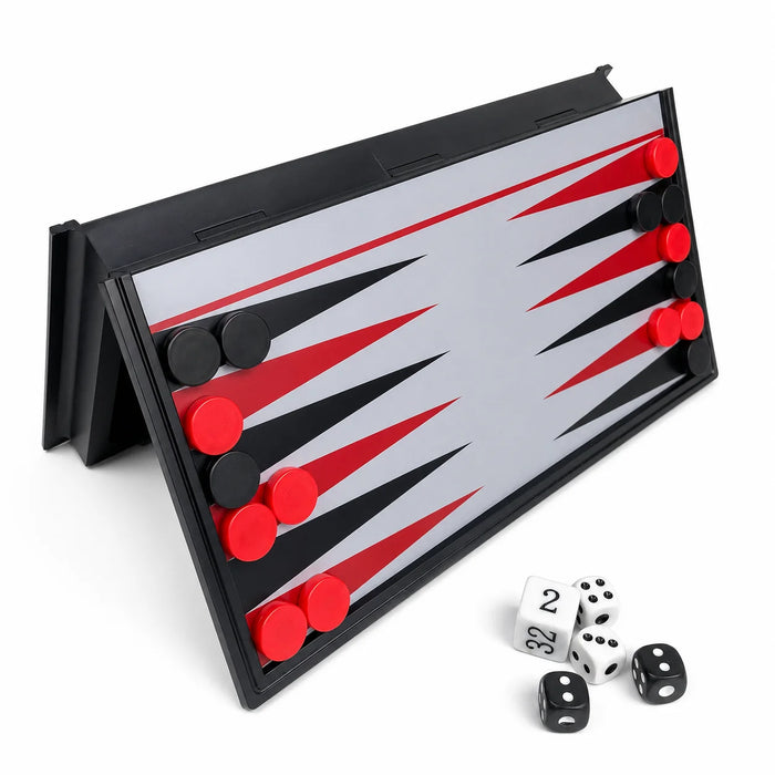 25×25cm Folding Magnetic Backgammon Board – Portable Travel Game