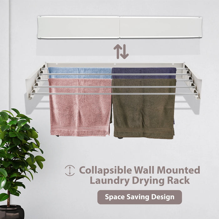 100cm Wall-Mounted Folding Airer — Extendable Towel & Clothes Drying Rack