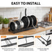 Expandable Pan & Lid Organiser Rack – 10 Adjustable Dividers, 2 Metal Frames