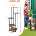 5-Tier Metal and Wood Plant Stand — Indoor/Outdoor Flower Pot Shelf (106.5×30×30cm)
