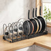 Expandable Pan Organiser Rack with 10 Adjustable Dividers — Pot Lid Holder for Kitchen Cupboards