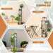 6-Tier Corner Plant Stand — Metal Frame with Wooden Shelves for Indoor & Outdoor