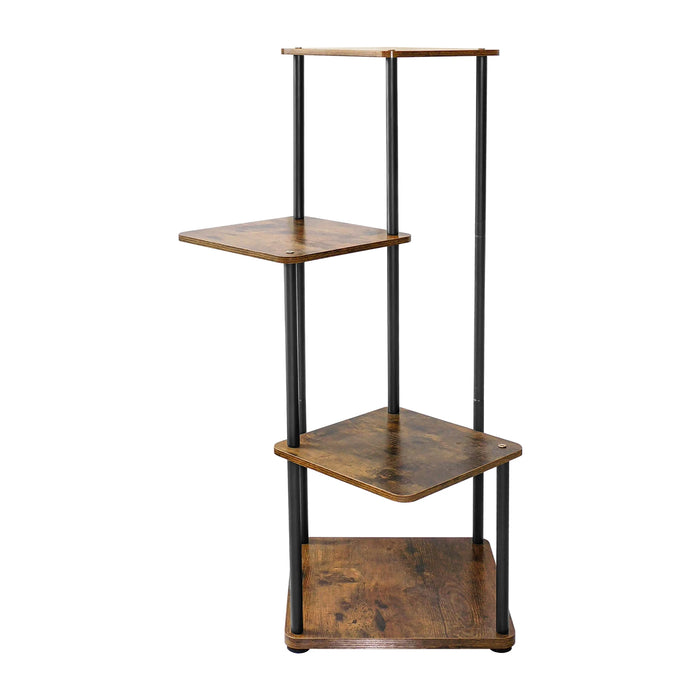 4-Tier Wood & Metal Plant Stand – Indoor & Outdoor, 80 x 30 x 30 cm