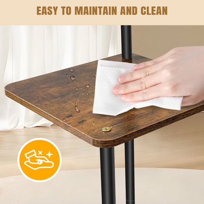 4-Tier Wood & Metal Plant Stand – Indoor & Outdoor, 80 x 30 x 30 cm
