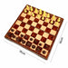 2-in-1 Folding Magnetic Chess & Checkers Set — 19x19cm Wood-grain Board with Carry Box