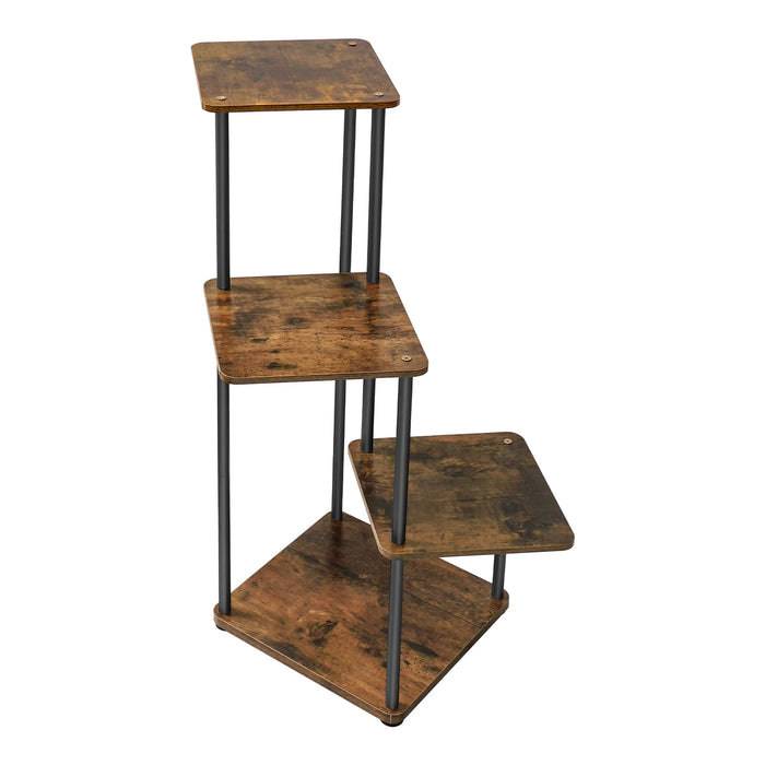 4-Tier Wood & Metal Plant Stand – Indoor & Outdoor, 80 x 30 x 30 cm