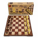 2-in-1 Folding Magnetic Chess & Checkers Set — 19x19cm Wood-grain Board with Carry Box