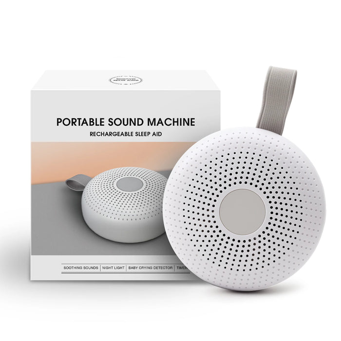 Portable Sleep Sound Machine for Baby & Adult — 15 Sounds, Cry Detection, Night Light, Timer (Rechargeable)