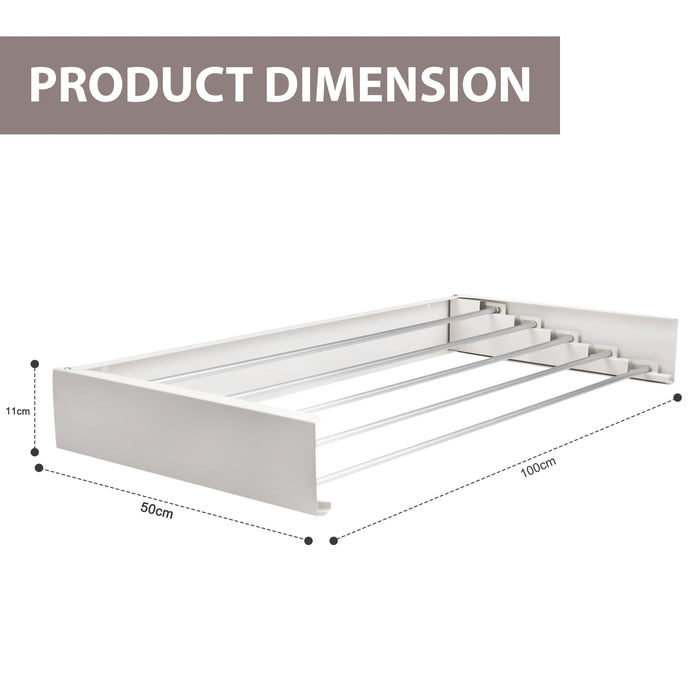 100cm Wall-Mounted Folding Airer — Extendable Towel & Clothes Drying Rack