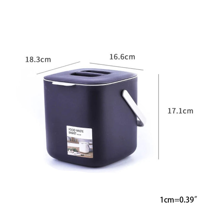 Portable 2-Tier Kitchen Waste Bin with Handle — 4L Compost Drainer
