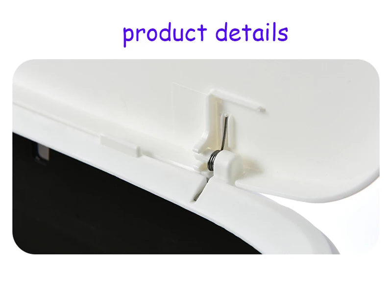 14L Press-Top Waterproof Bathroom Waste Bin — White PP Plastic