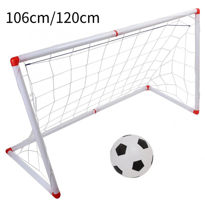106/120cm Kids Indoor & Outdoor Football Goal Set with Ball and Pump