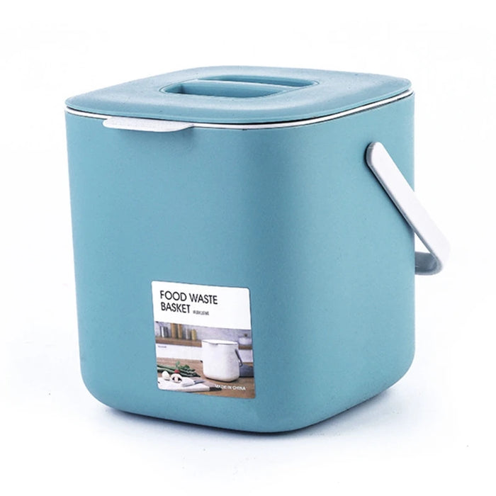 Portable 2-Tier Kitchen Waste Bin with Handle — 4L Compost Drainer