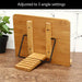 Bamboo Adjustable Book Stand – Portable Folding Book & Cookbook Holder 28×20cm