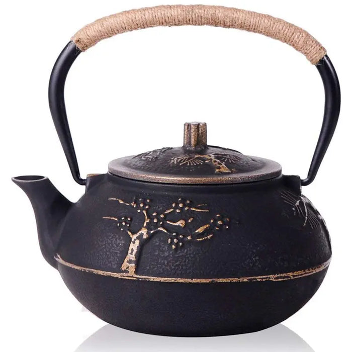 900ml Plum Blossom Cast Iron Teapot with Stainless Steel Infuser