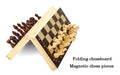 Magnetic Wooden Folding Chess Set with Felted 24 x 24 cm Board — 34 Pieces, Interior Storage