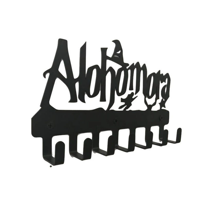 Alohomora Letter Metal Wall Key Holder — 7-Hook Decorative Organiser