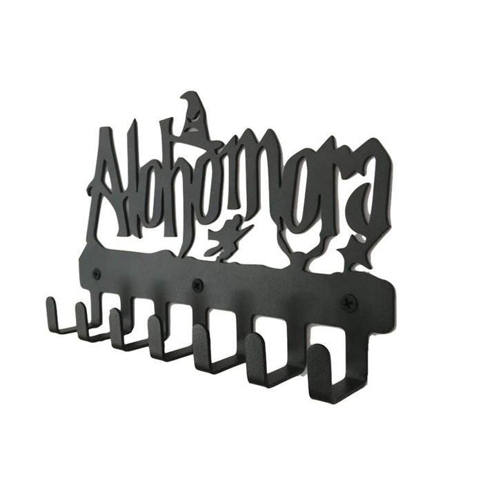 Alohomora Letter Metal Wall Key Holder — 7-Hook Decorative Organiser