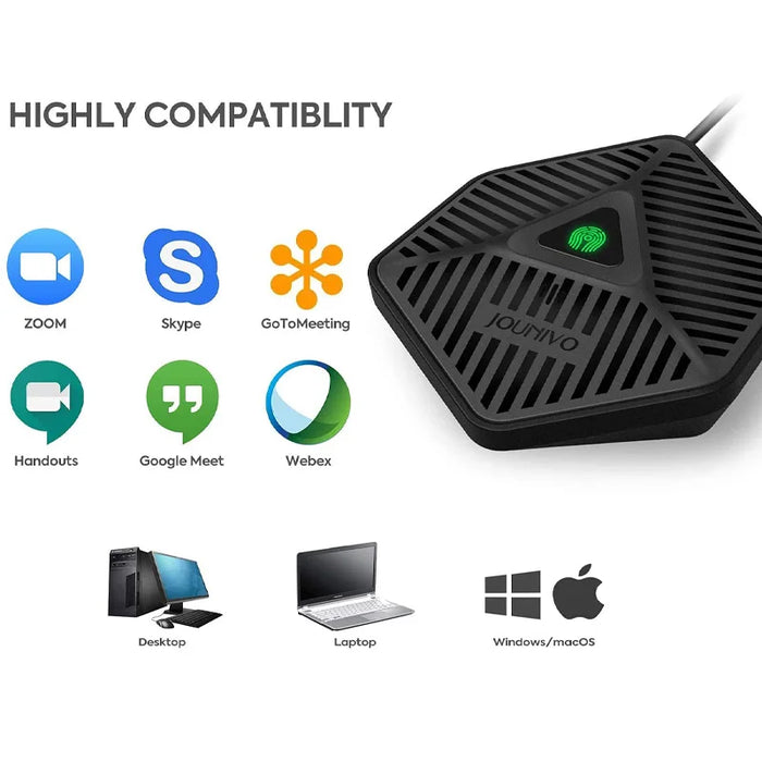 JV808 USB Conference Microphone — Omnidirectional Condenser Desktop Mic for PC & Laptop