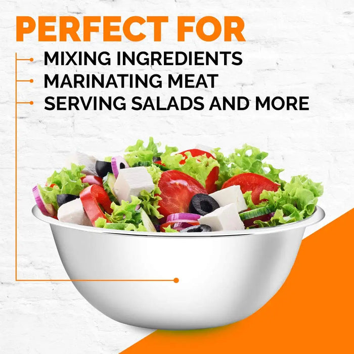 Stainless Steel Nesting Mixing Bowls — Non-Slip Whisking Set (6-piece)