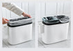 14L Press-Top Waterproof Bathroom Waste Bin — White PP Plastic