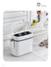 14L Press-Top Waterproof Bathroom Waste Bin — White PP Plastic