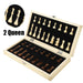Magnetic Wooden Folding Chess Set with Felted 24 x 24 cm Board — 34 Pieces, Interior Storage