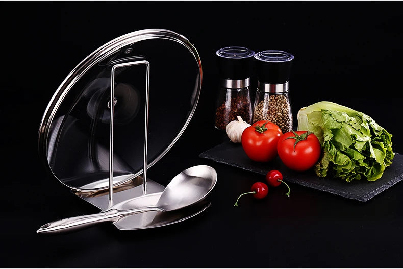 Stainless Steel Detachable Pot Lid & Utensil Rack