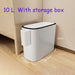 14L Press-Top Waterproof Bathroom Waste Bin — White PP Plastic