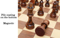 Magnetic Wooden Folding Chess Set with Felted 24 x 24 cm Board — 34 Pieces, Interior Storage