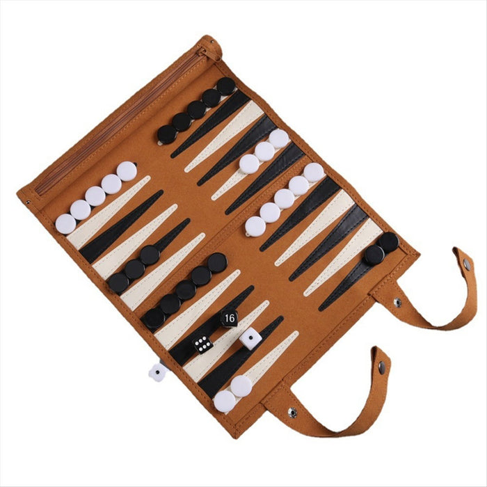 Portable Backgammon Set – Roll-Up Travel Board for Adults & Children