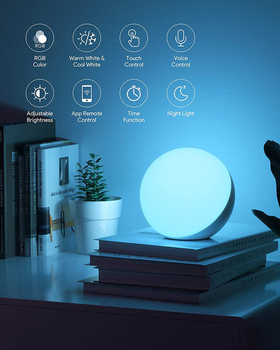 Lampe de table intelligente lampe de bureau dimmable - Contrôlée par application/voix, LED RVB, changement de couleur, lampe tactile avec prise UK - Idéale pour maisons intelligentes modernes et passionnés de technologie