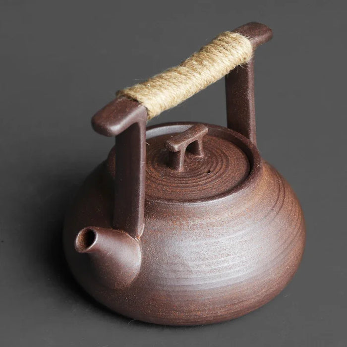 350ml Handmade Japanese-style Ceramic Teapot — Stoneware Gongfu Tea Maker