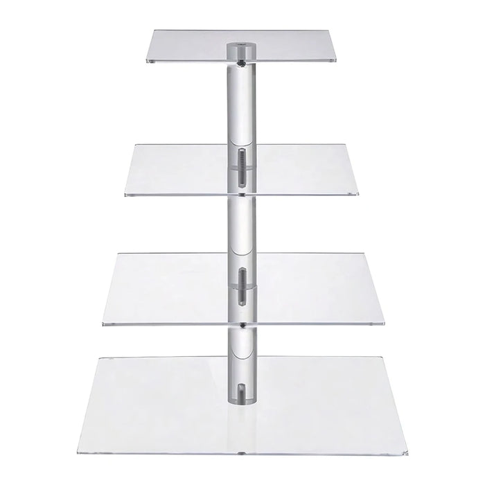 Acrylic 3/4-Tier Square Cake & Cupcake Stand with LED Lights