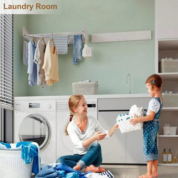 Wall-mounted Foldaway Drying Rack — 80cm (5 rods) or 100cm (6 rods)