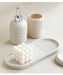 5-Piece Bathroom Accessory Set — Lotion Dispenser, Toothbrush Holder, Tumbler, Soap Dish & Tray (Beige or Grey)