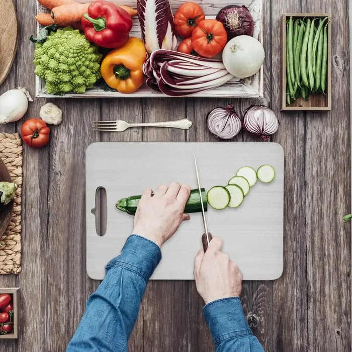 Stainless-steel Cutting Board — Thickened, Double-sided Food‑Grade Chopping Board
