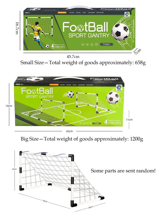Children's Foldable Football Goal with Pump & Ball — Outdoor Lawn Training Gift