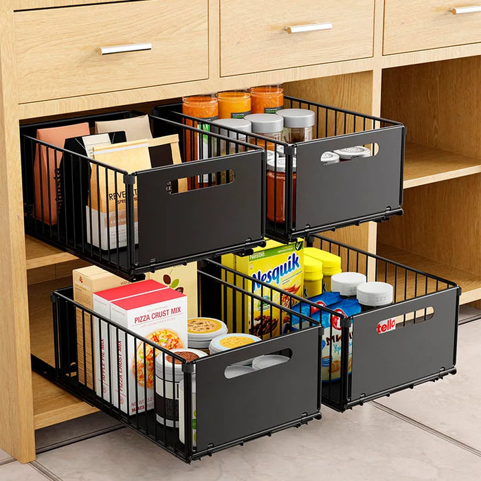 Kitchen Pull-Out Cabinet Organiser – Slide-Out Spice & Snack Storage