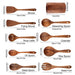 Natural Teak Wooden Kitchen Utensil Set — Modern, Eco-Friendly