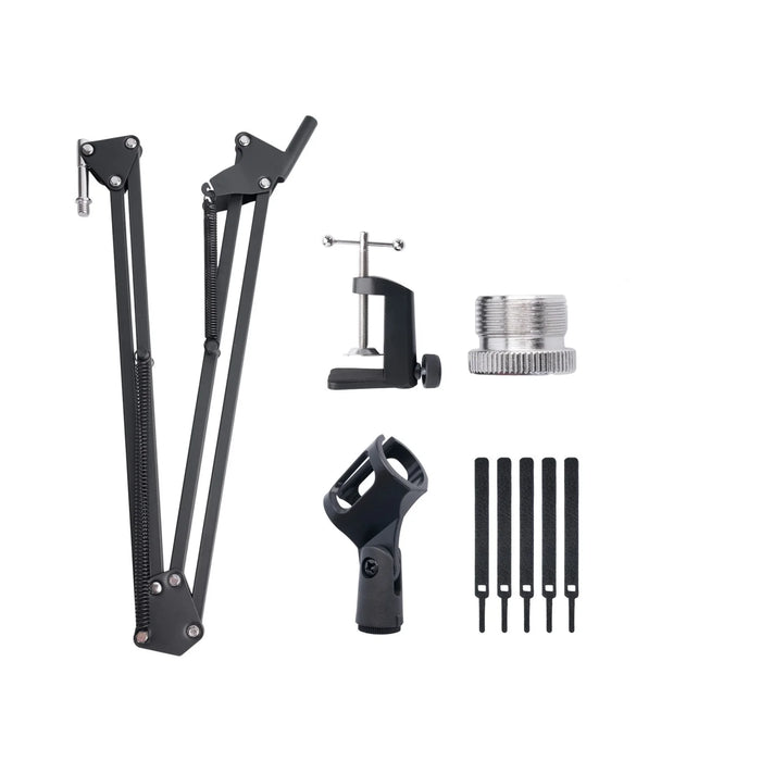 Extendable Scissor-Arm Microphone Boom Stand with Table Clamp & Adapter