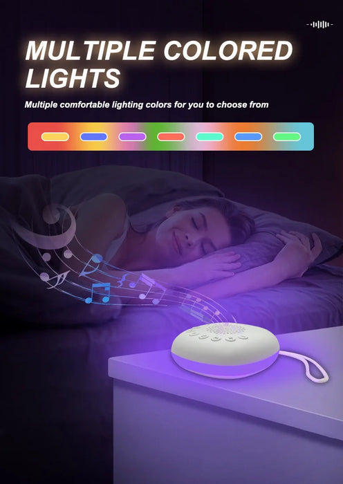 Portable White Noise Machine for Babies — Rechargeable, 6/10/20 Soothing Sounds