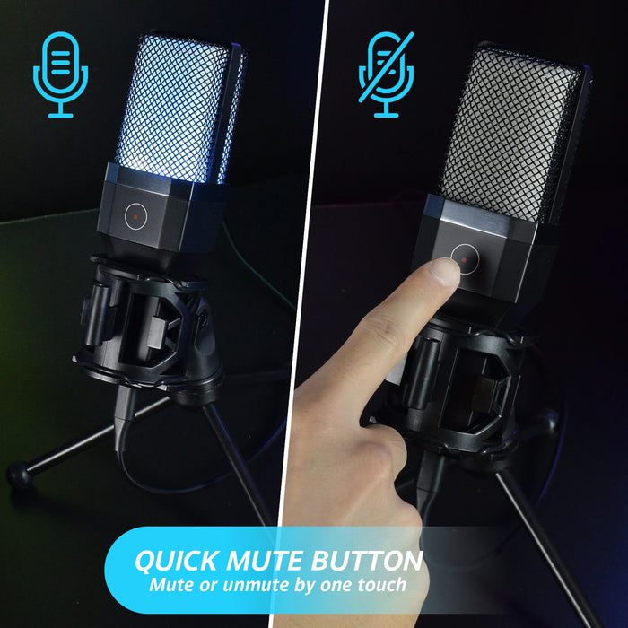 USB Condenser Microphone Kit for PC & Laptop — Desktop Streaming, Podcasting and Gaming
